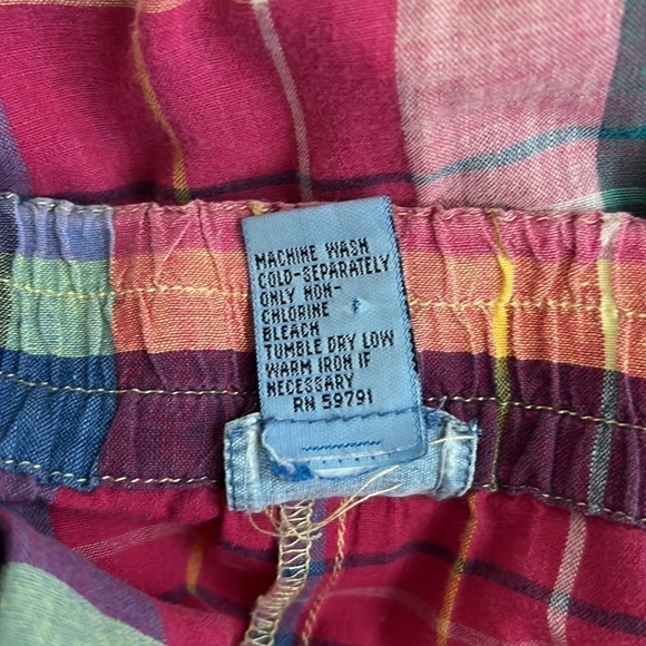 Vintage Pleated Colourful Plaid High Rise Lightweight Shorts - Picture 6 of 6